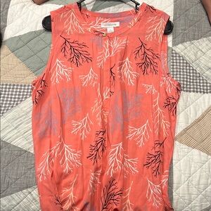 Liz Claiborne Coral Sleeveless Top